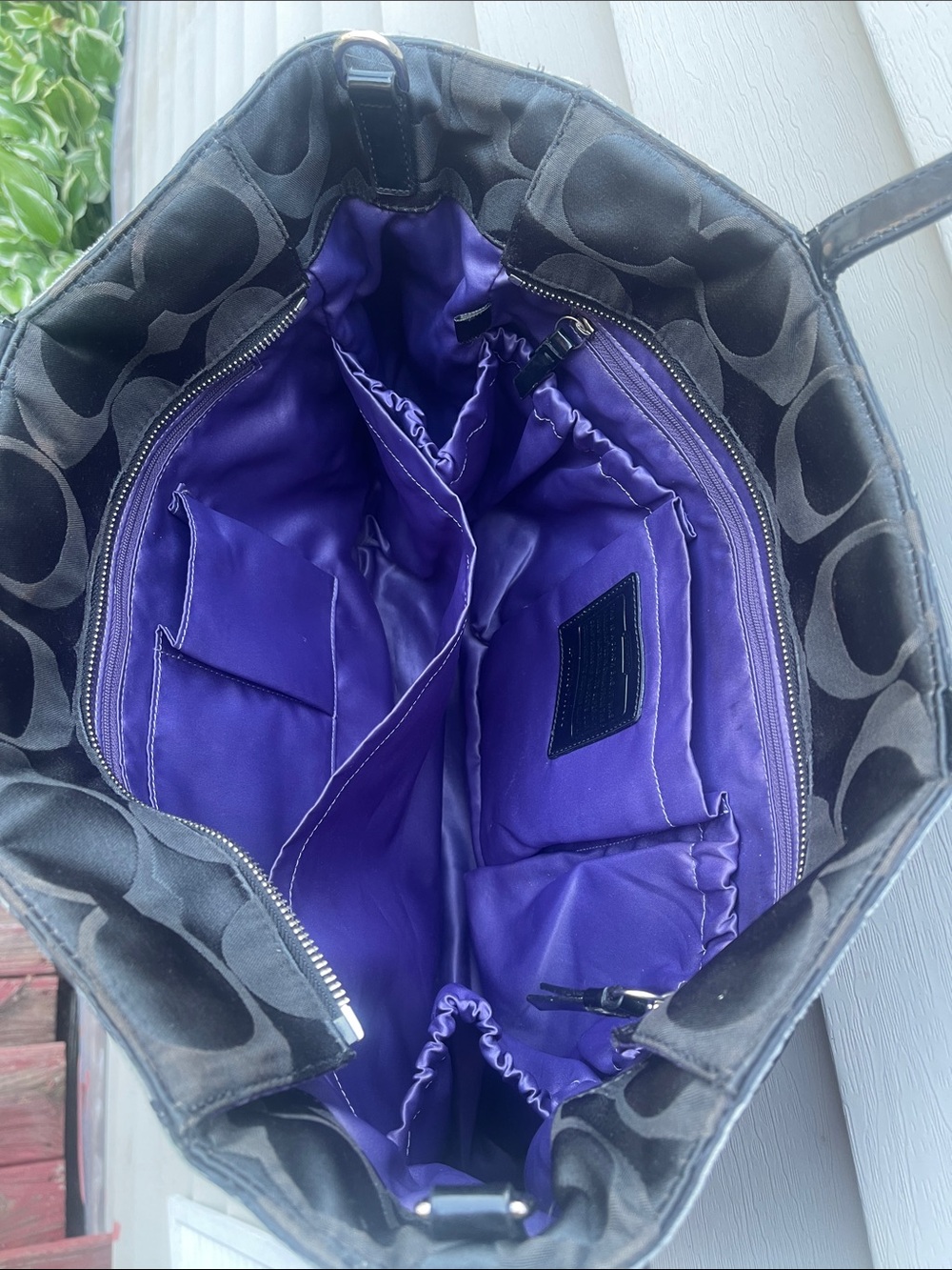 COACH Y2K Poppy Graffiti Signature Black Tote Bag Sunglasses Star purple - Picture 11 of 15
